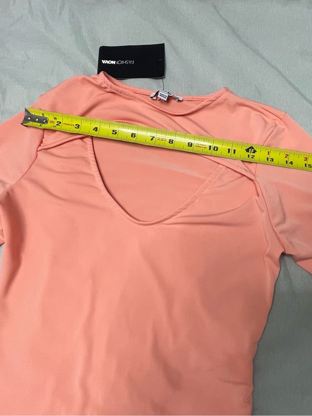 Fashion Nova Peach Long-Sleeve Bodysuit - Picture 3 of 6